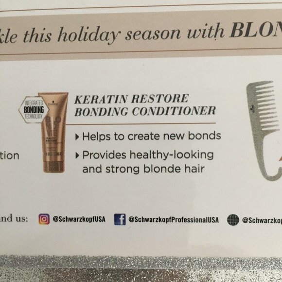 Schwarzkopf Blondme Holiday Set Shampoo & Condition Glitter Comb NEW in Box - Picture 9 of 13